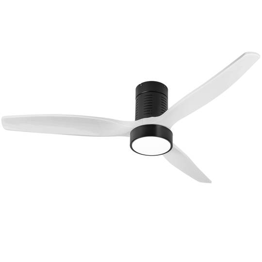 Ceiling fan with light and white blades with control, summer/winter mode, 6 programmable speeds 30W 132 cm