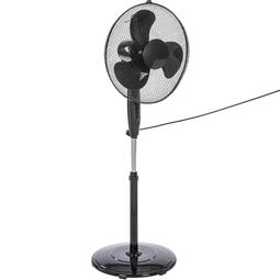 Ventilador de pie oscilante ajustable en altura 3 velocidades 40 cm diámetro 45 W color negro