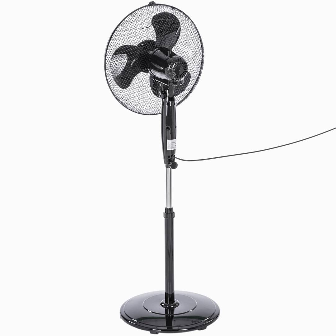 Wentylator stojący oscylacyjny z regulacją wysokości 3 prędkości średnica 40 cm 45 W kolor czarny