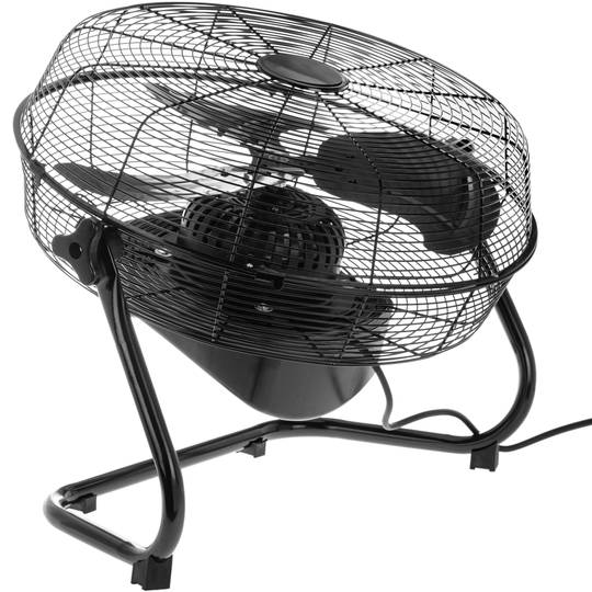 High speed industrial floor fan with timer 3 speeds 40 cm 60W 1860 cm3/h black color
