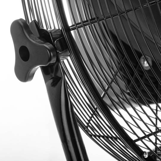 High speed industrial floor fan with timer 3 speeds 40 cm 60W 1860 cm3/h black color
