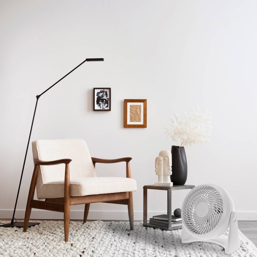 Ventilador de paret o terra orientable 2 en 1, 3 velocitats, 18 cm 50 W color blanc