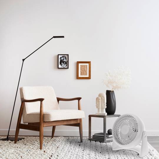 Ventilador de paret o terra orientable 2 en 1, 3 velocitats, 18 cm 50 W color blanc