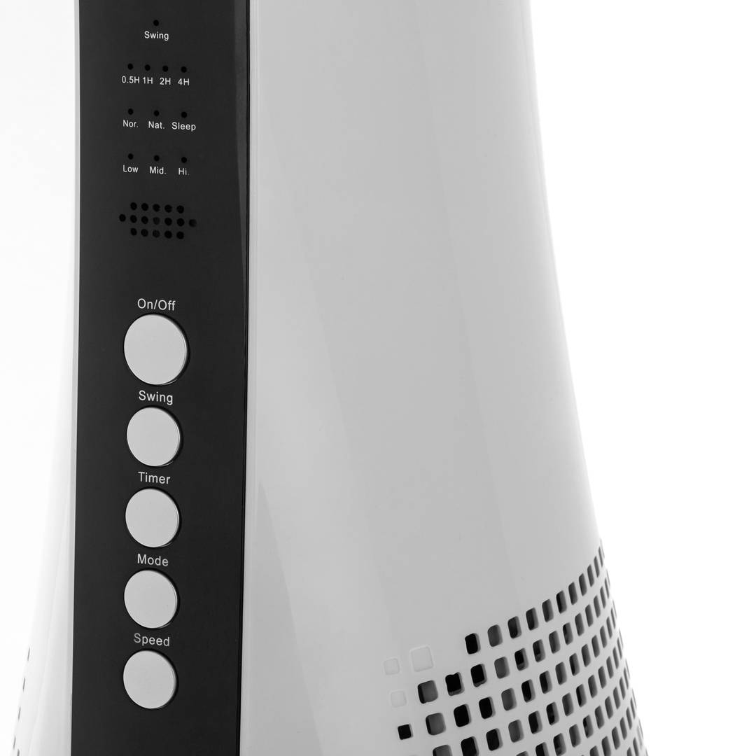 3-Speed Oscillating Tower Fan with Remote Control and Timer, 43.6