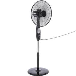 Ventilador de pie oscilante con mando a distancia ajustable en altura 3 velocidades 40 cm diámetro 60 W color negro
