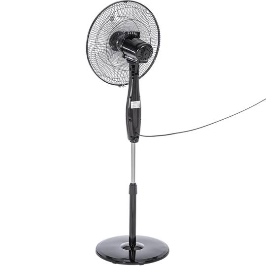 Ventilatore oscillante da pavimento con telecomando regolabile in altezza 3 velocità diametro 40 cm 60 W colore nero