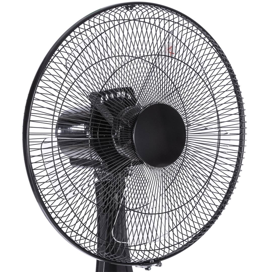 Ventilatore oscillante da pavimento con telecomando regolabile in altezza 3 velocità diametro 40 cm 60 W colore nero