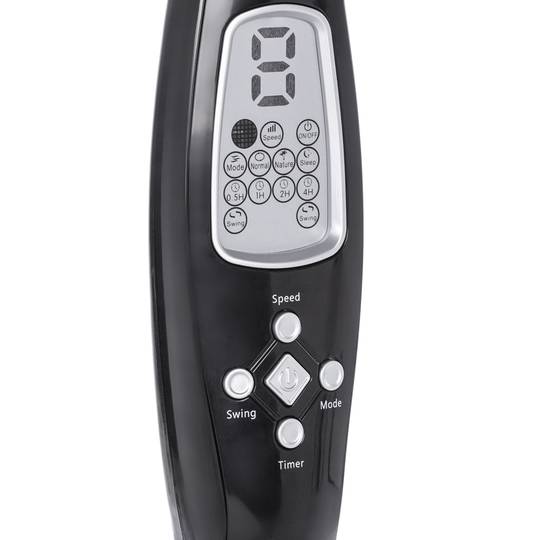 Ventilatore oscillante da pavimento con telecomando regolabile in altezza 3 velocità diametro 40 cm 60 W colore nero