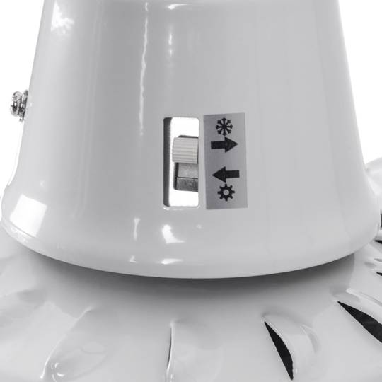 Biały wentylator sufitowy z 5-stopniową regulacją prędkości 60 W model przemysłowy z funkcją zima-lato