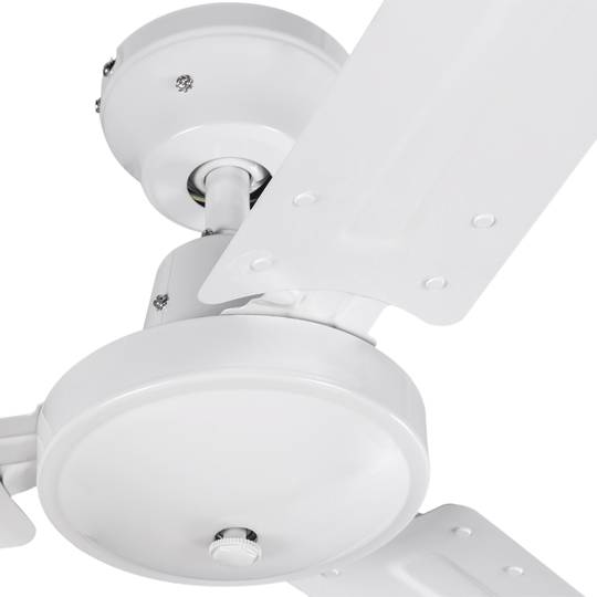 Biały wentylator sufitowy z 5-stopniową regulacją prędkości 60 W model przemysłowy z funkcją zima-lato