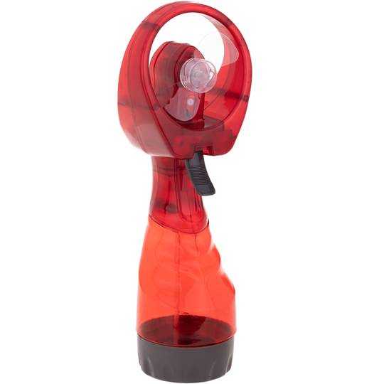 Ventilador de mano portátil a pilas con pulverizador y depósito de agua