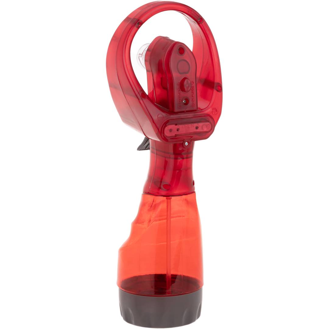 Ventilador de mano portátil a pilas con pulverizador y depósito de agua