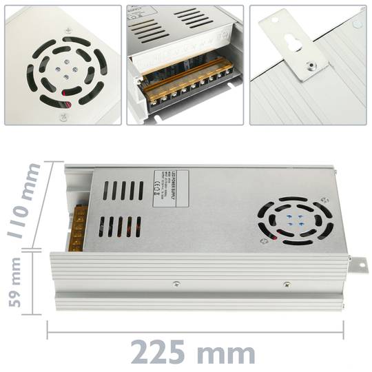 Industriële Stroomvoorziening 12VDC 40A