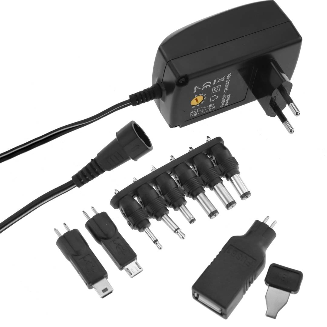 Universal DC 5V 2A Power Supply Adapter 100-240 AC Charger UK 3.5//4mm Plug Black