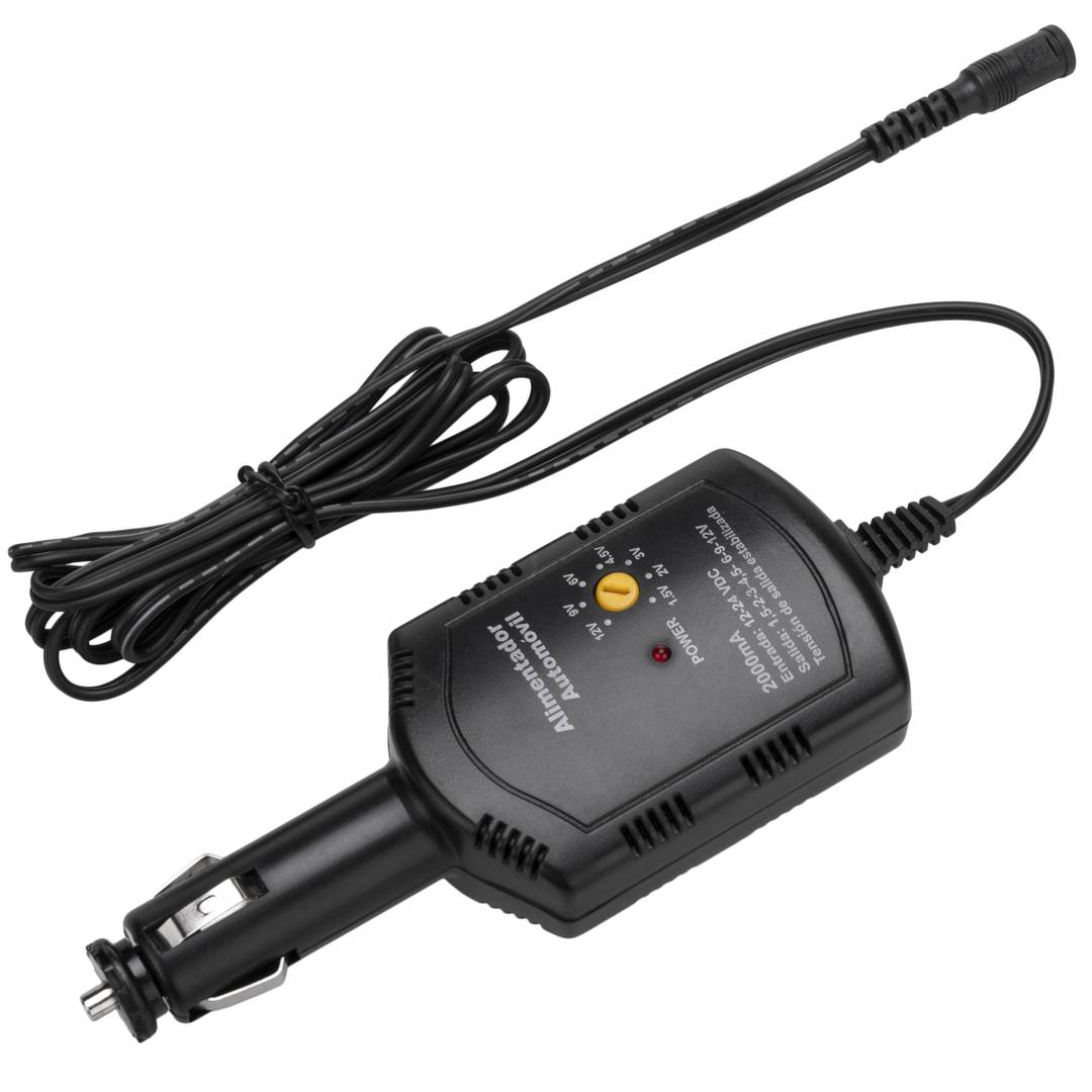 Power supply for car cigarette lighter 1.5-12 VDC at 2A - Cablematic