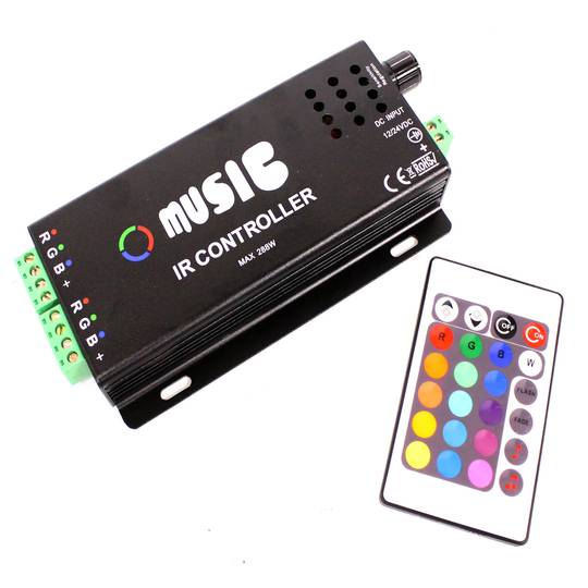 Controlador para LED RGB Faixa de 12A Música IR Controlador
