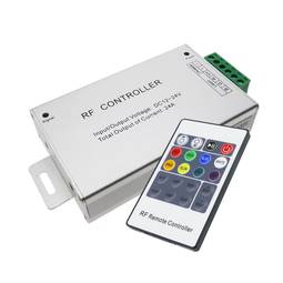 Controlador para tira de LEDs RGB de 24A 12-24VDC con control remoto RF