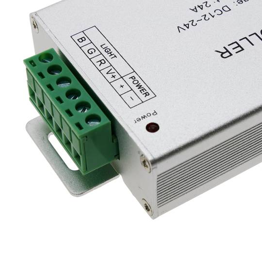 Controlador per tira de LEDs RGB de 24A 12-24VDC amb control remot RF