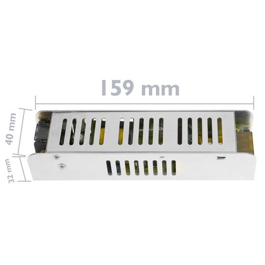 Font d'alimentació industrial 12VDC 5A. Mida 40 x 159 x 32 mm