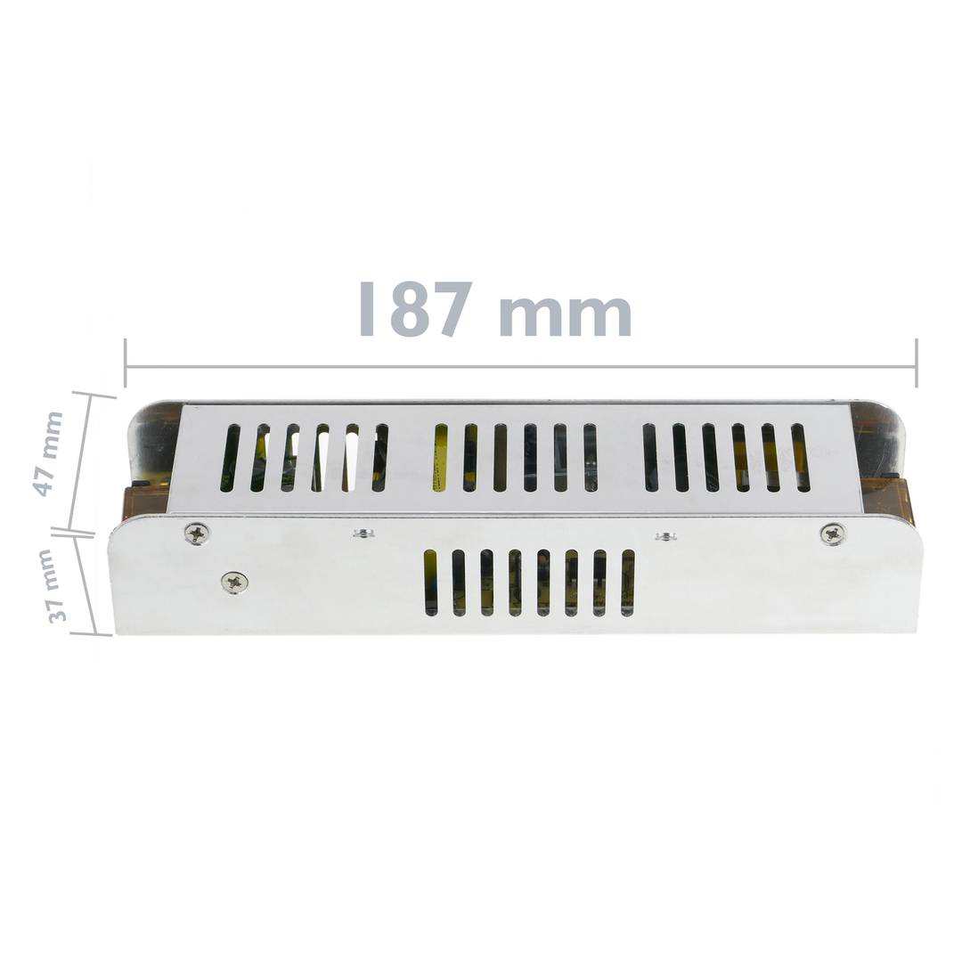 Source d'alimentation industrielle 12VDC 8.3A. Mesures 47 x 187 x 37 mm