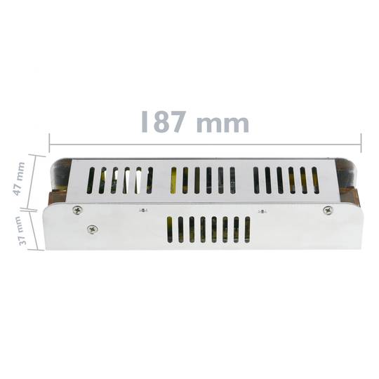 Source d'alimentation industrielle 12VDC 8.3A. Mesures 47 x 187 x 37 mm