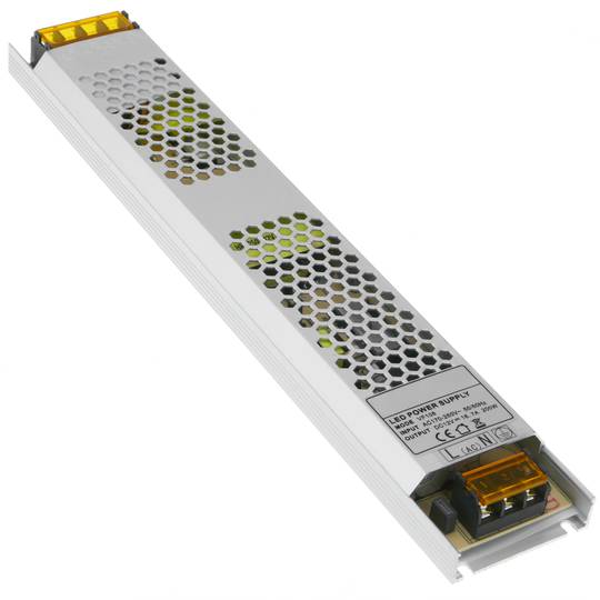 Flat industrial power supply 12VDC 16.7A. Size 53 x 308 x 21 mm