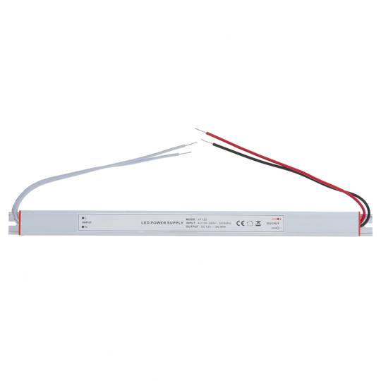 Fonte de alimentação industrial para LED 12VDC 3A. Tamanho 18 x 270 x 15 mm