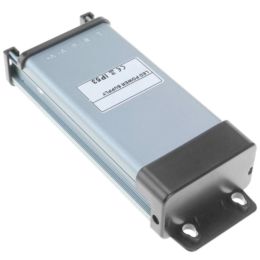 Alimentation électrique à surface plane. Transformateur électrique industriel 12VDC 12.5A. Mesures 75 x 190 x 42 mm IP53
