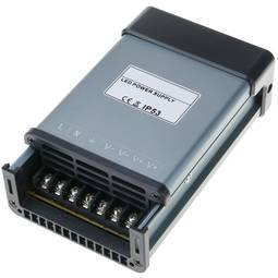 Alimentatore a superficie piana. Trasformatore elettrico industriale 12VDC 20.8A. Dimensioni 95 x 173 x 50 mm IP53