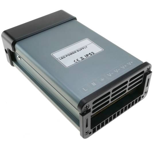 Fuente de alimentación industrial de superficie 12VDC 20.8A. Tamaño 95 x 173 x 50 mm IP53