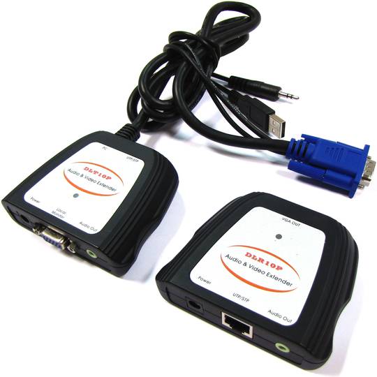 VGA i przedłużacz audio ponad Cat. 5e (30 m)