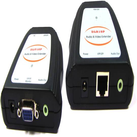 VGA i przedłużacz audio ponad Cat. 5e (30 m)