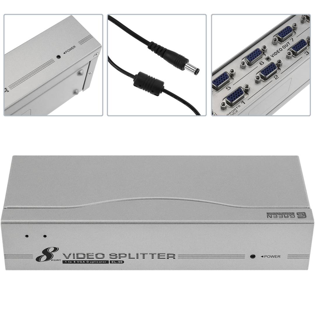 VGA 250 MHz 8-poorts videoversterker