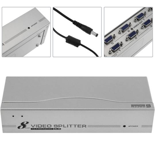 VGA 250 MHz 8-poorts videoversterker