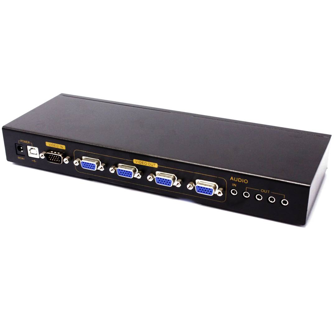 Multiplicador de vídeo VGA 400Mhz de 4 puertos con audio