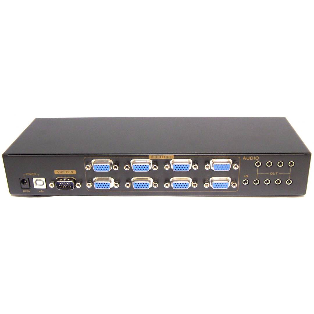 Multiplicador vídeo VGA 400Mhz de 8 puertos con audio