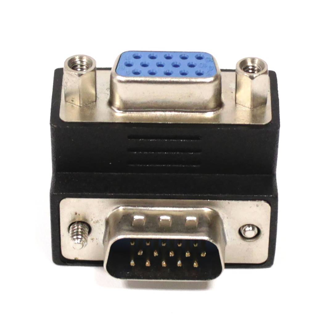 Adaptador VGA acodado derecha HD15 macho hembra