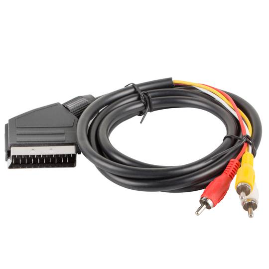 Lanberg male SCART cable to 3 RCA male connectors 1.8 m black CA-EURC-10CC-0018-BK