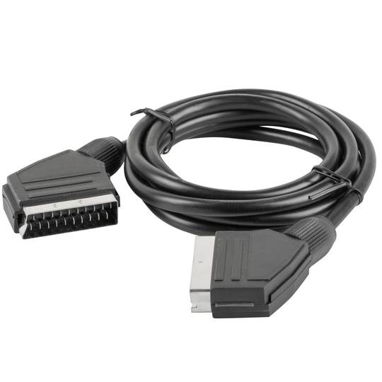 Câble SCART noir mâle à mâle 1,8 mètre de Lanberg CA-EUEU-10CC-0018-BK