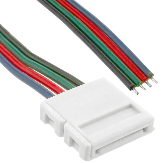 Pressure connector with cable for RGB LED strip 10mm