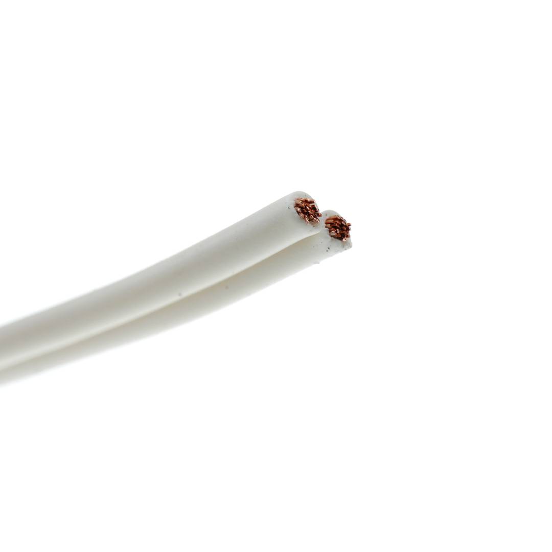 Câble électrique gainé blanc 2x0,5 mm² pour ruban LED monocouleur