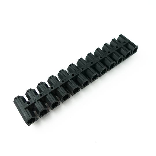 Terminal strip of 10mm electrical cable section black