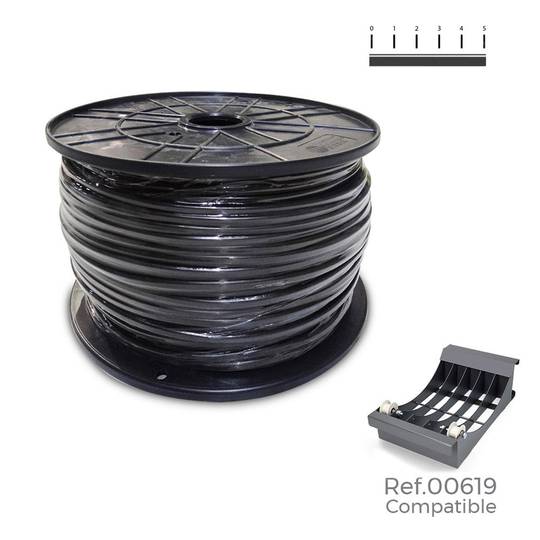 Flat hose cable coil for audio 2x0.75mm 700m black color