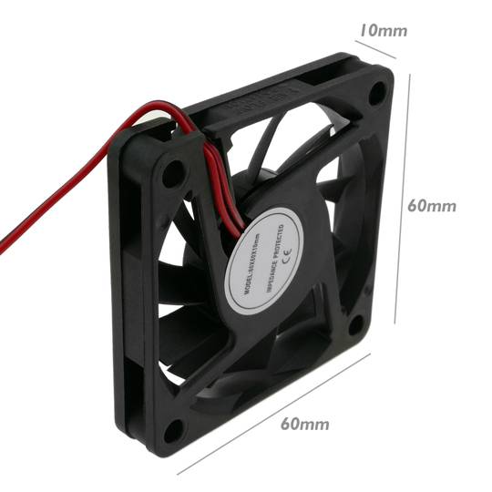 Chassisventilator 60x60x10 mm 5 VDC voor computerbehuizing