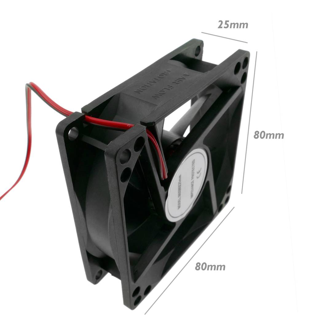 Ventilatore di cassa 80x80x25 mm di 12 VDC ventola per computer e telai
