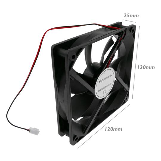 Ventilateur pour boîtier 120x120x25 mm de 12 VDC pour ordinateur et châssis