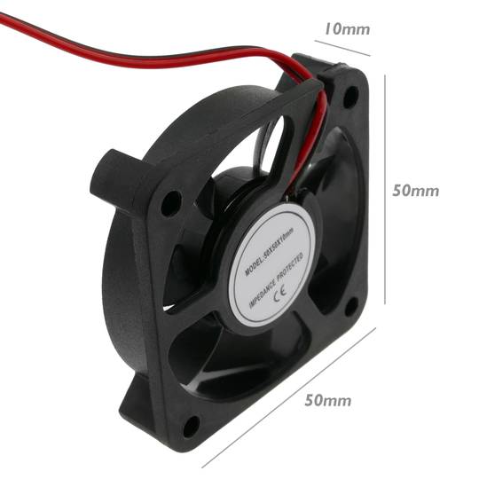 Case fan 50x50x10 mm for 5 VDC for computer and chassis with ball bearing