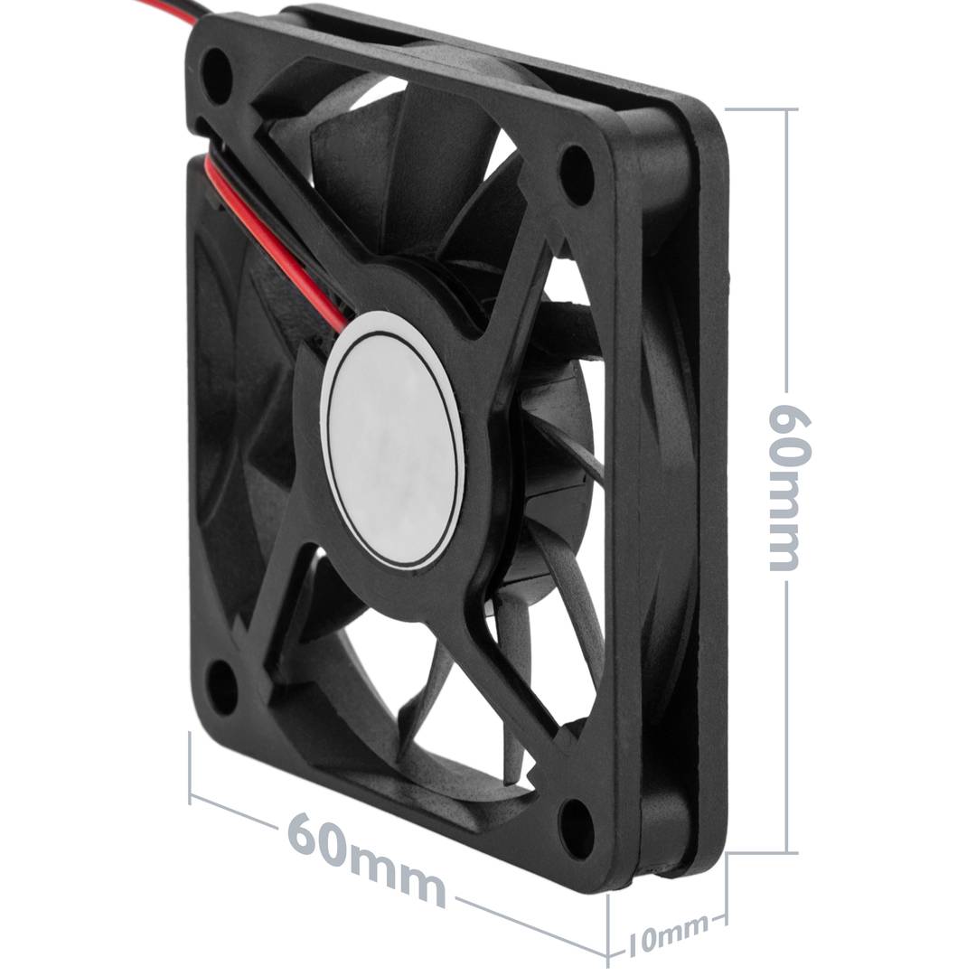 Ventilateur pour boîtier 60x60x10 mm de 12 VDC pour ordinateur et châssis avec roulement à billes