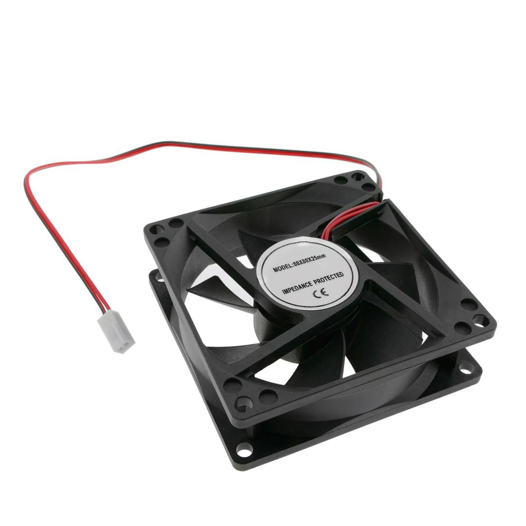 Wentylator podwozia 80x80x25 mm 12 VDC do obudowy komputera z łożyskiem kulkowym