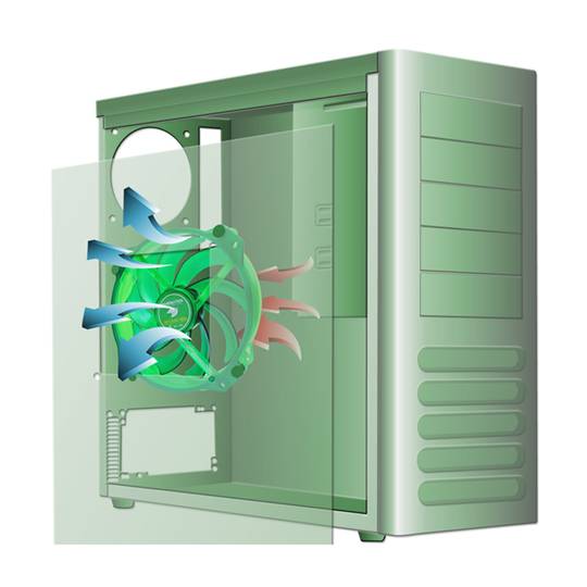 Ventilador de xassís 140x140x25 mm de 12 VDC per caixa d'ordinador